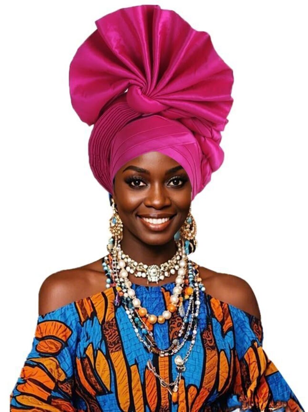 6536 Fashion Polyester African Headband - Stretchable Traditional Nigerian